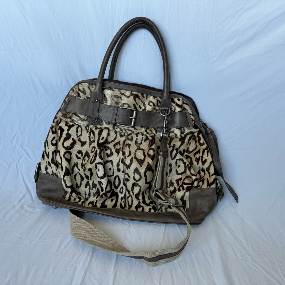 Dulce Leopard print faux calf hair handbag